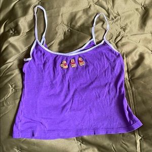 purple Winnie the Pooh yoga crop top 90s osfa